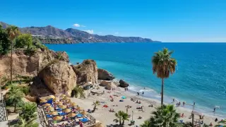 A beach in vibrant Nerja