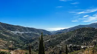 Mountain and sea view with Sayalonga on the left